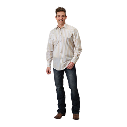 Roper Men's Snap Stripe White Shirt