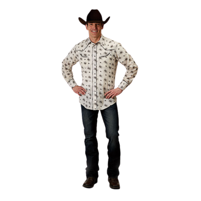 Roper Men's Snap Retro White Shirt