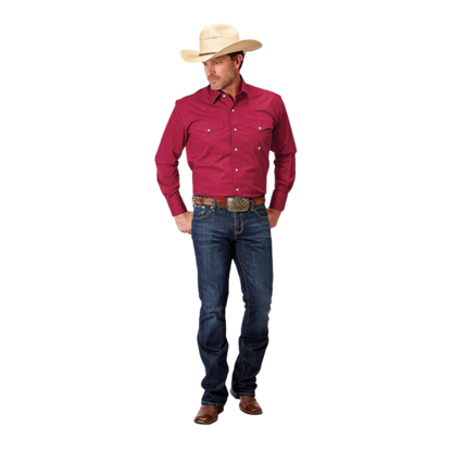 Roper Men's Snap Poplin Red Shirt