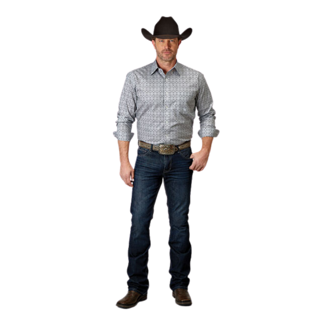 Roper Men's Silver Medallion Grey Shirt