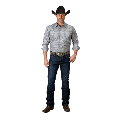 Roper Men's Silver Medallion Grey Shirt