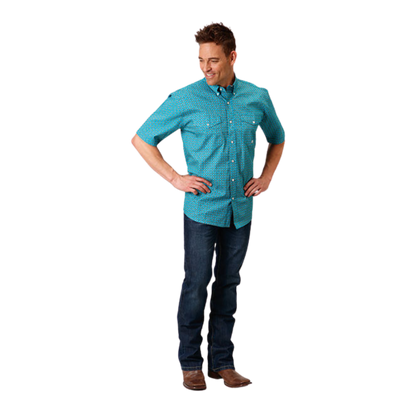 Roper Men's Foulard Blue Shirt