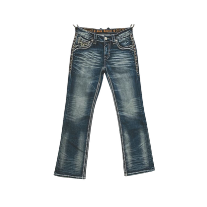 Rock Revival Men's Ozzy Bootcut Dark Wash Jeans