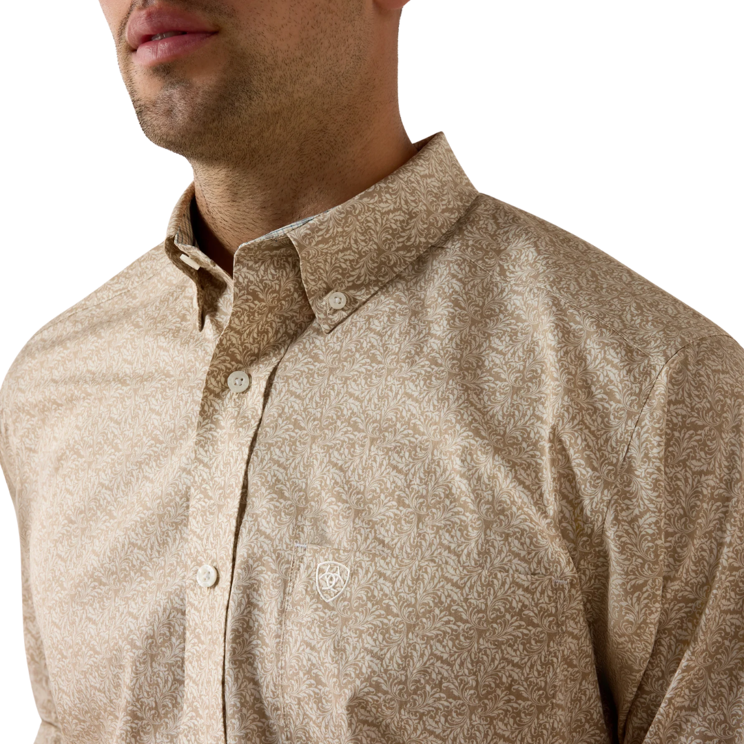Ariat Men's Wrinkle Free Tan Shirt