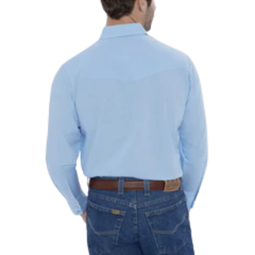 Ely Cattleman Men's Solid Western Light Blue Shirt