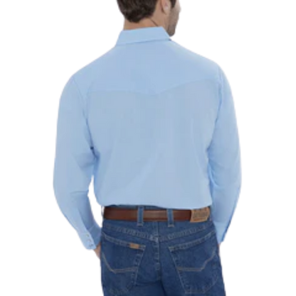 Ely Cattleman Men's Solid Western Light Blue Shirt