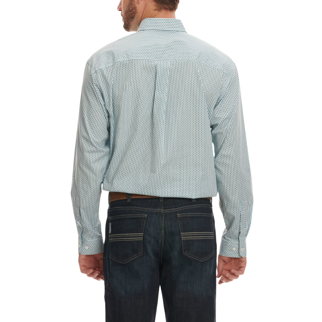 Cinch Men's White with Turquoise & Black Shirt