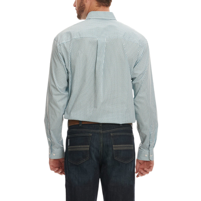 Cinch Men's White with Turquoise & Black Shirt