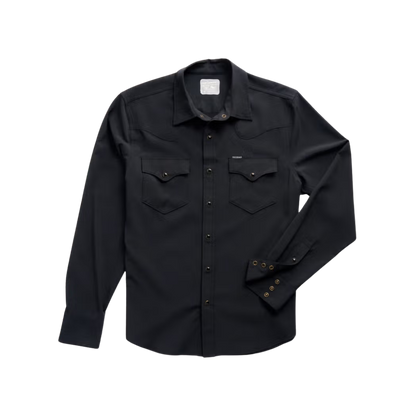 Tecovas Men's Performance Pearl Snap Black Shirt