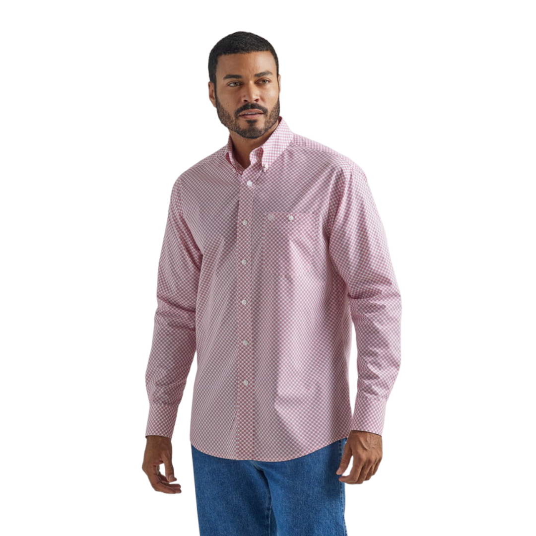 Wrangler Men's Red Printed Button Down Shirt