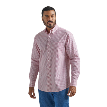 Wrangler Men's Red Printed Button Down Shirt