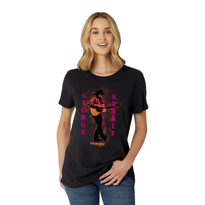 Wrangler Women's Short Sleeve Boyfriend Graphic Black Shirt