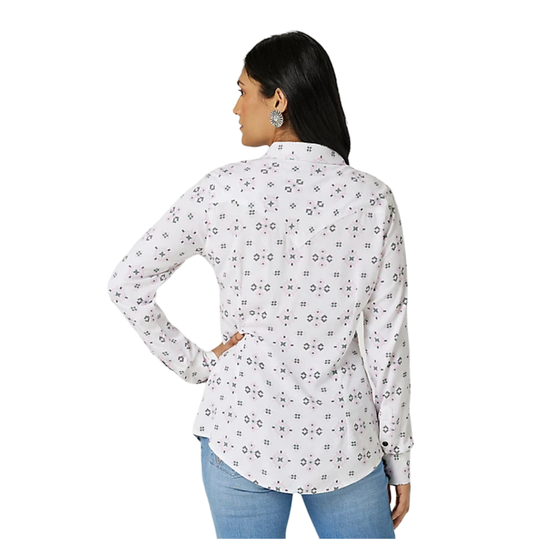 Wrangler Women's Retro Geo White Tec Shirt