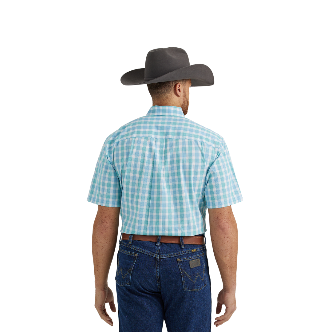 Wrangler Men's George Strait Pocket Blue Shirt