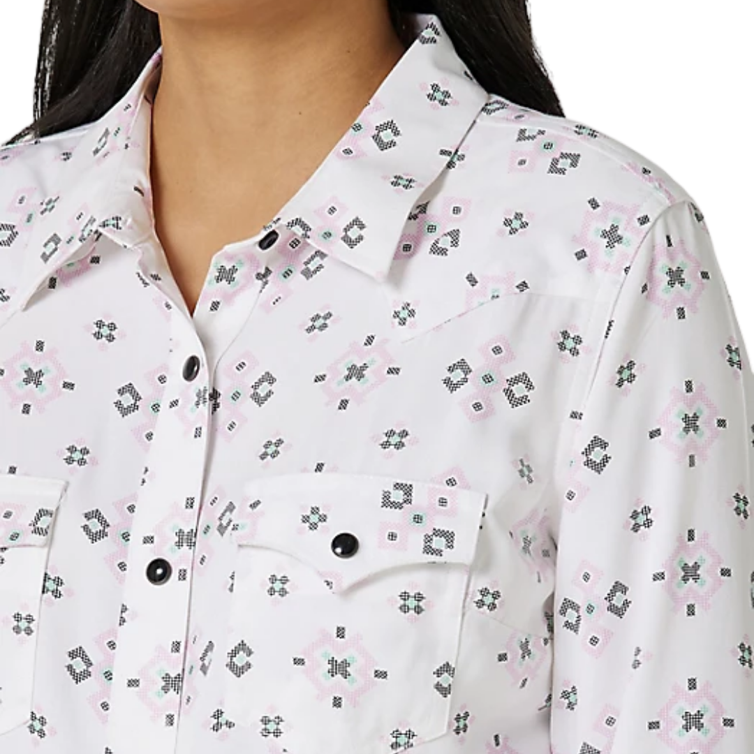 Wrangler Women's Retro Geo White Tec Shirt