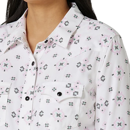 Wrangler Women's Retro Geo White Tec Shirt
