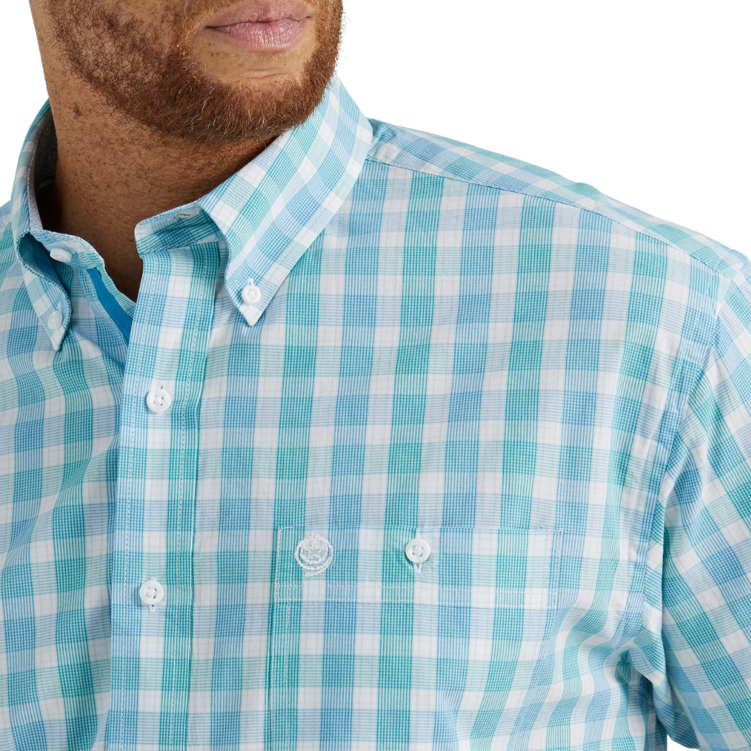 Wrangler Men's George Strait Pocket Blue Shirt