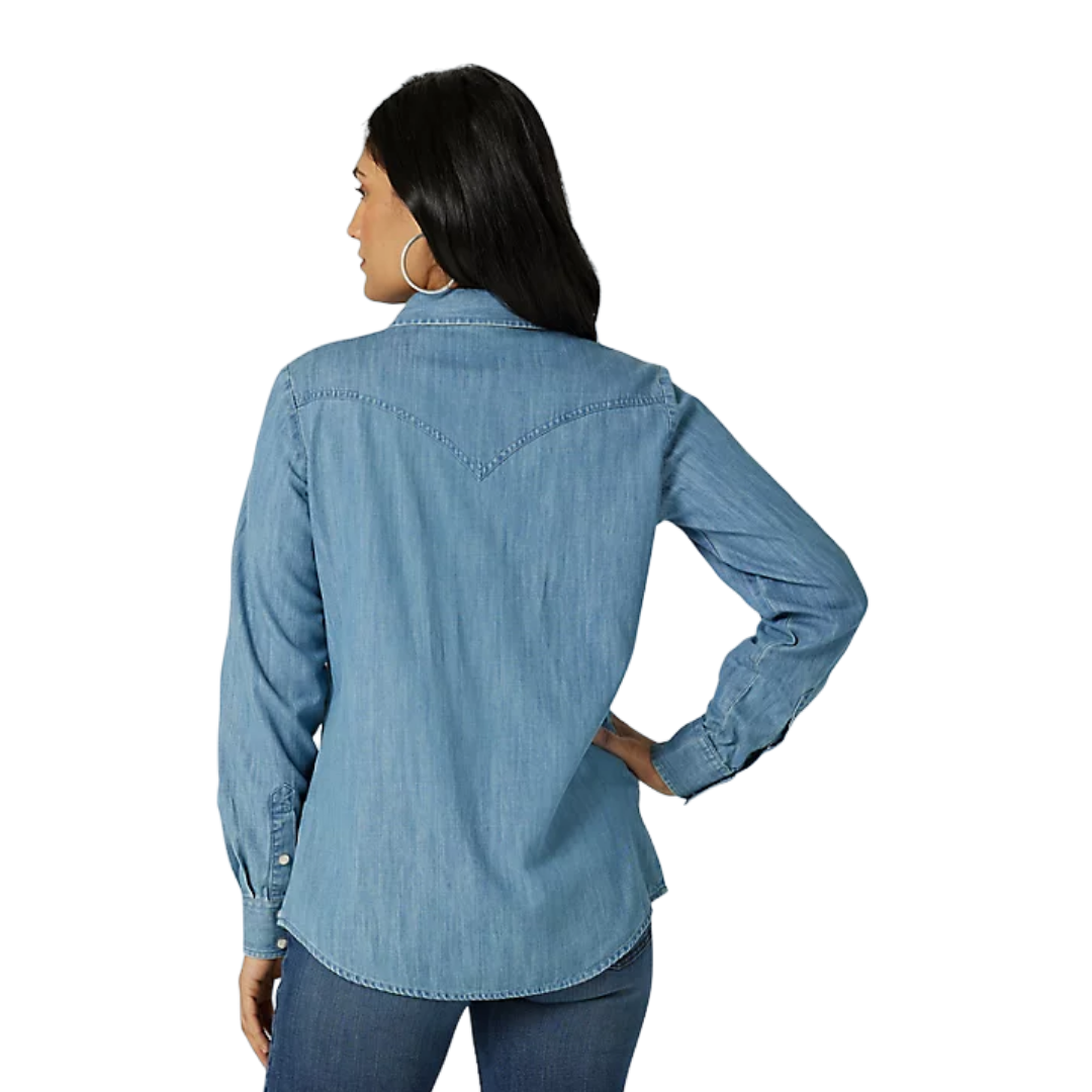 Wrangler Women's Retro Fringe Blue Shirt