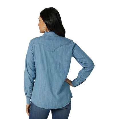 Wrangler Women's Retro Fringe Blue Shirt