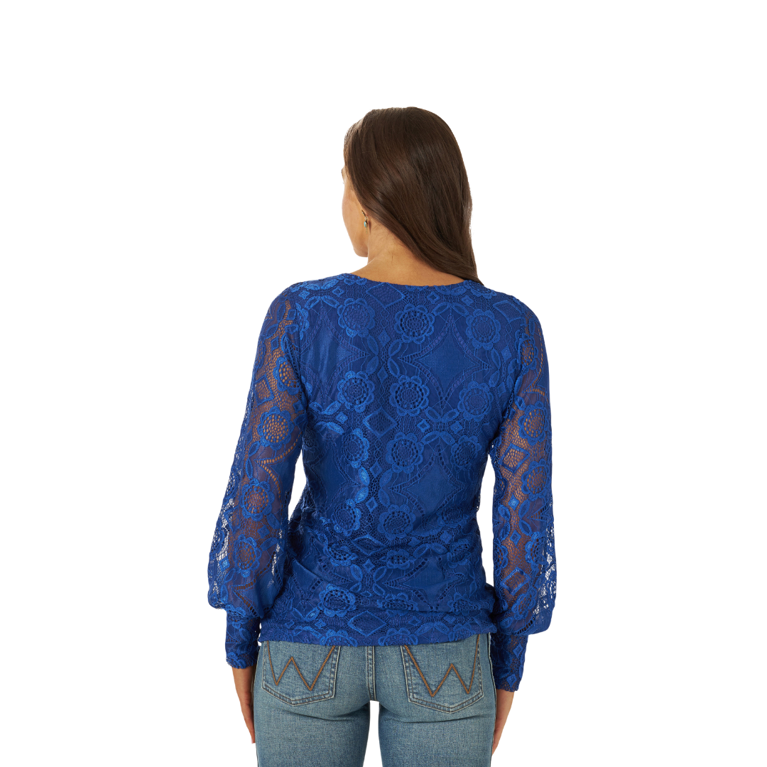 Wrangler Women's Retro Western Vintage Blue Shirt