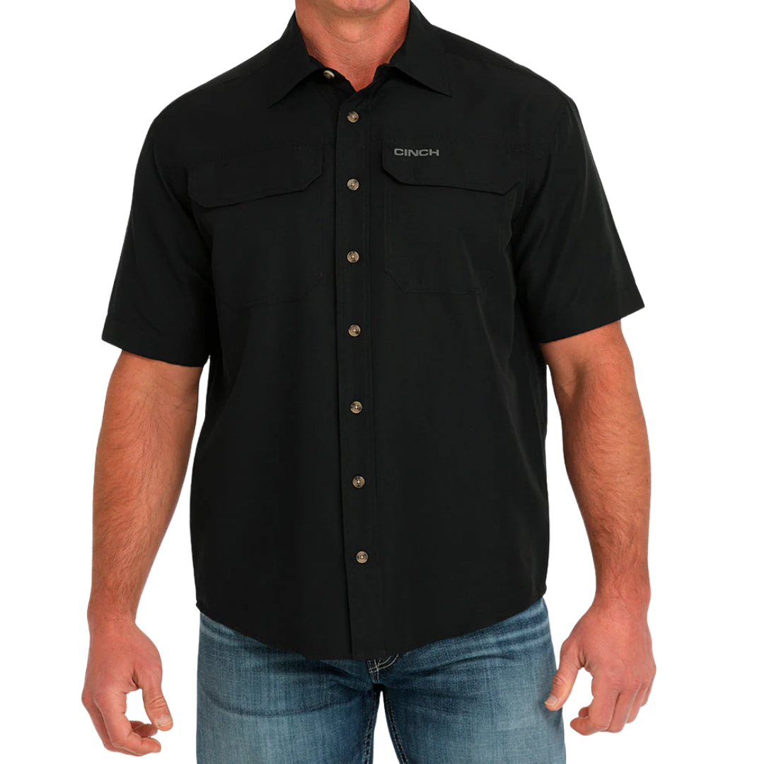 Cinch Men's Button Up Black Shirt