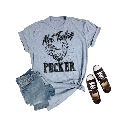 Rebel Rose Women's Grey Not Today Pecker Tee