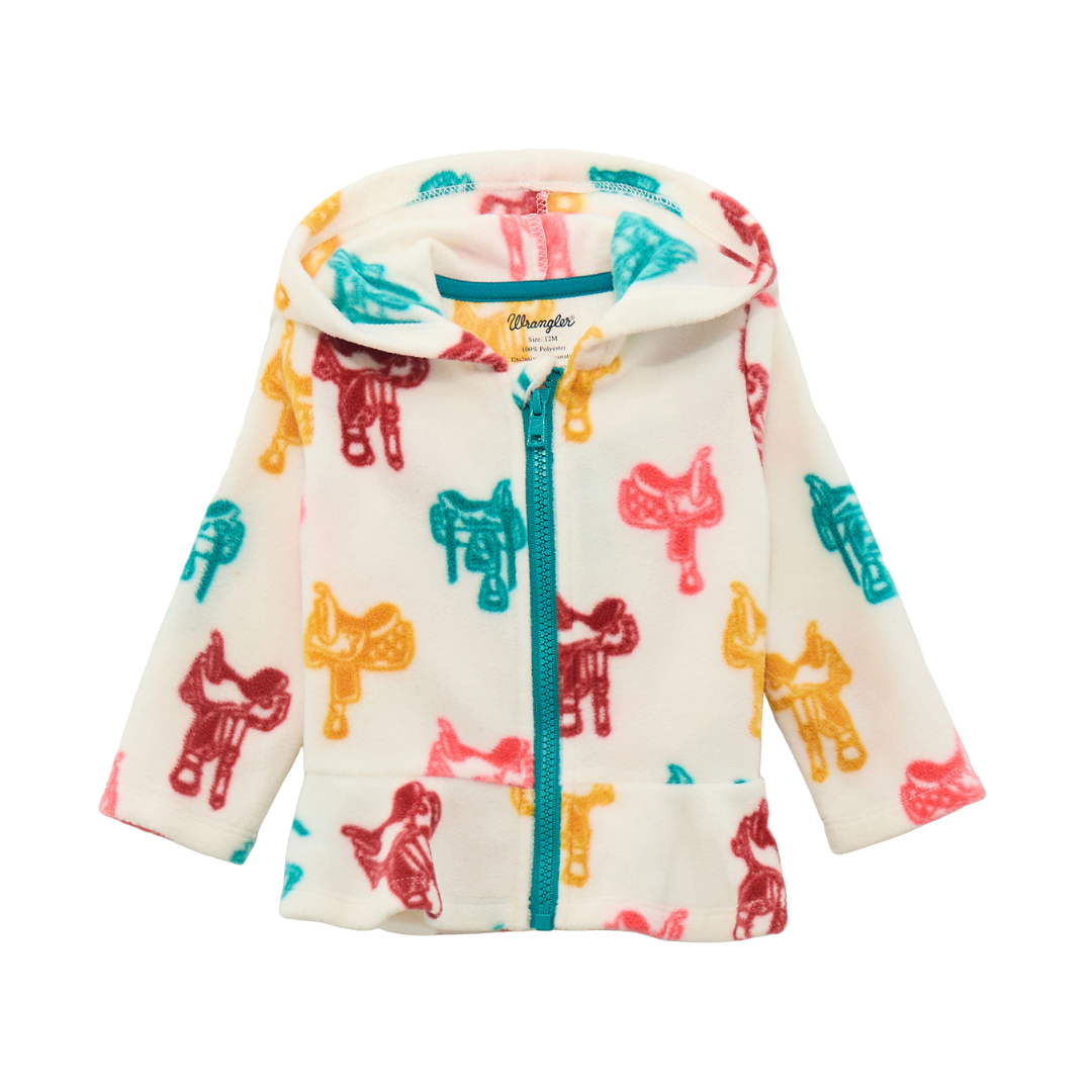 Wrangler Infant Girl's Full Zip Sherpa White Sweater