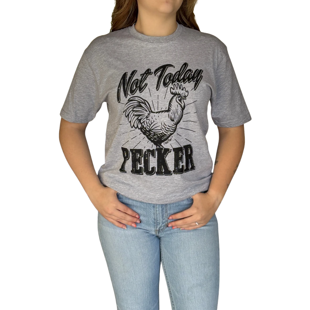 Rebel Rose Women's Grey Not Today Pecker Tee