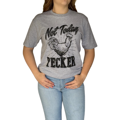 Rebel Rose Women's Grey Not Today Pecker Tee