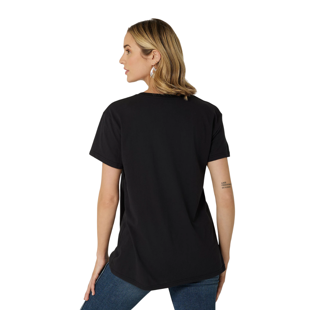 Wrangler Women's Short Sleeve Boyfriend Graphic Black Shirt