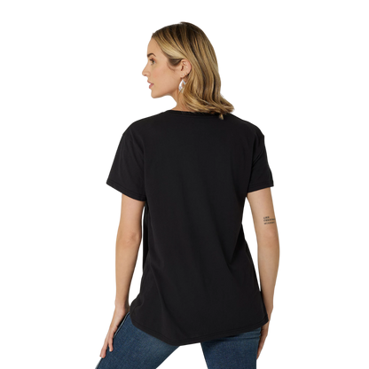 Wrangler Women's Short Sleeve Boyfriend Graphic Black Shirt