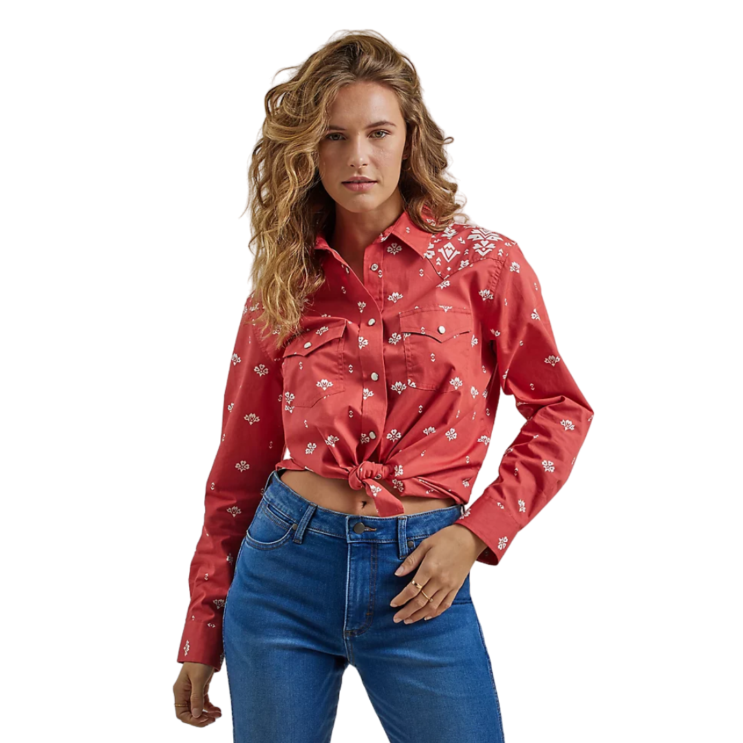 Wrangler Women's Retro Americana Bandana Red Shirt