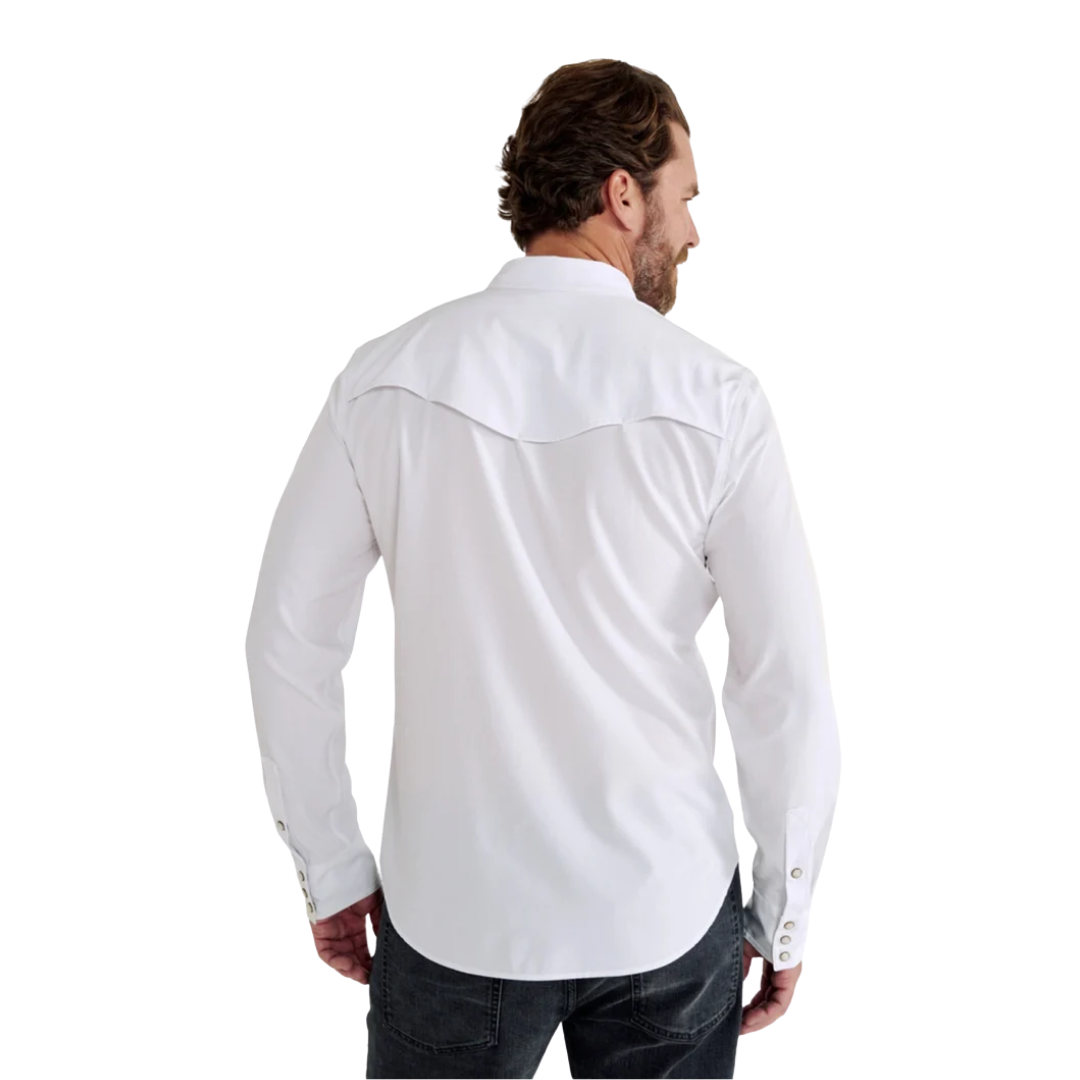 Tecovas Men's Western Pearl Snap White Shirt