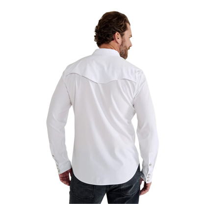 Tecovas Men's Western Pearl Snap White Shirt
