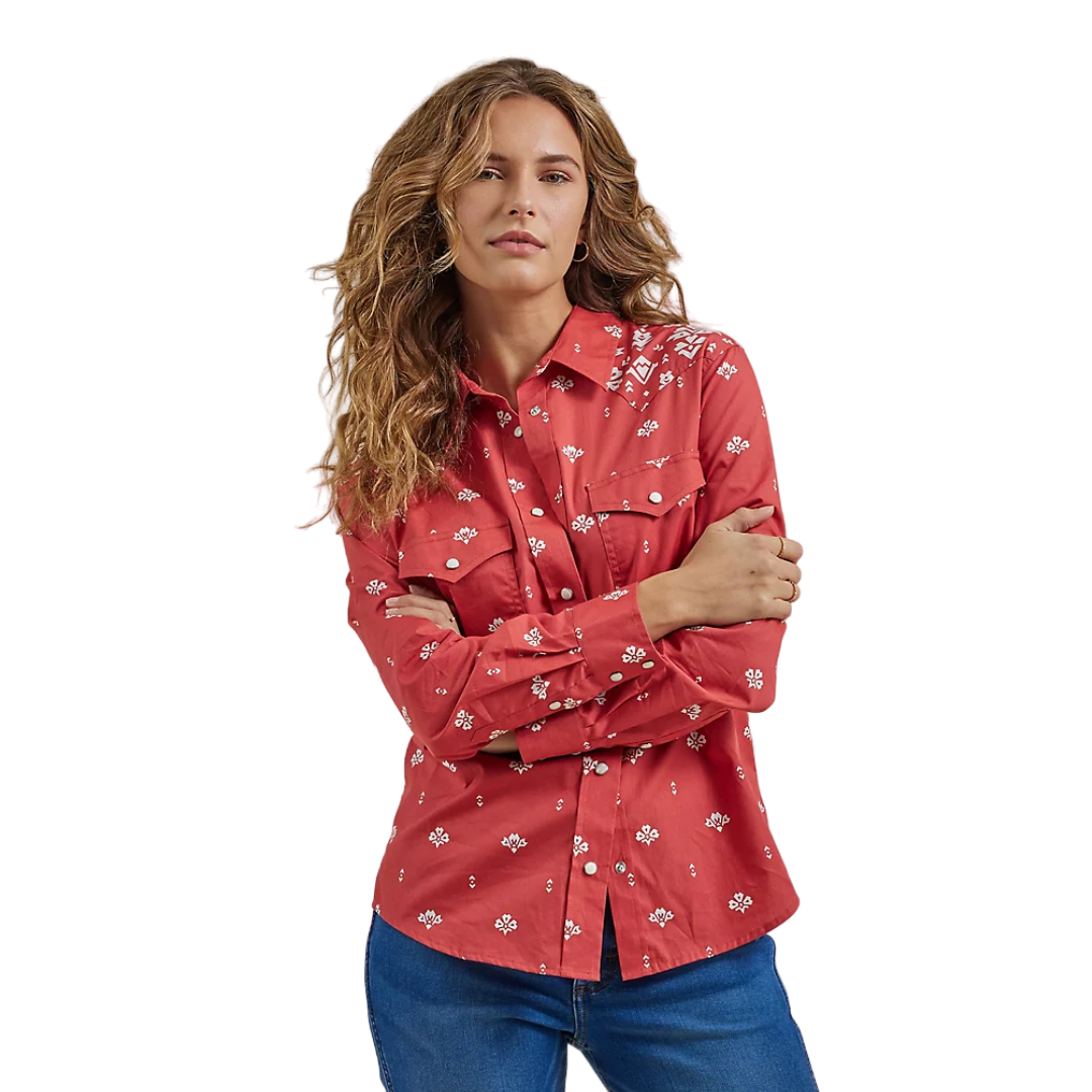 Wrangler Women's Retro Americana Bandana Red Shirt