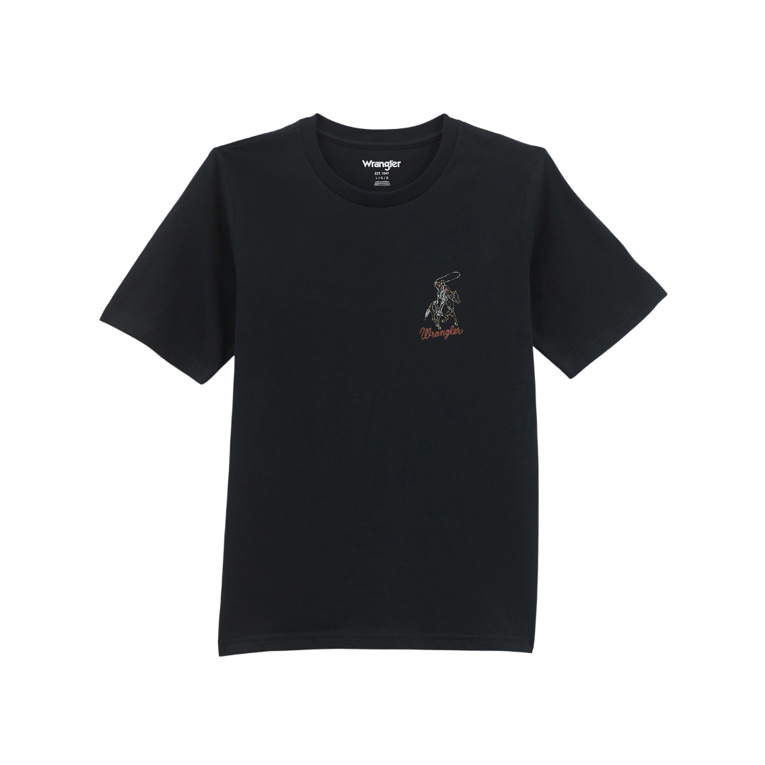 Wrangler Youth Boy's Short Sleeve Black Tee Shirt