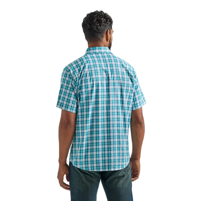 Wrangler Men's Wrinkle Resistant Western Teal Shirt