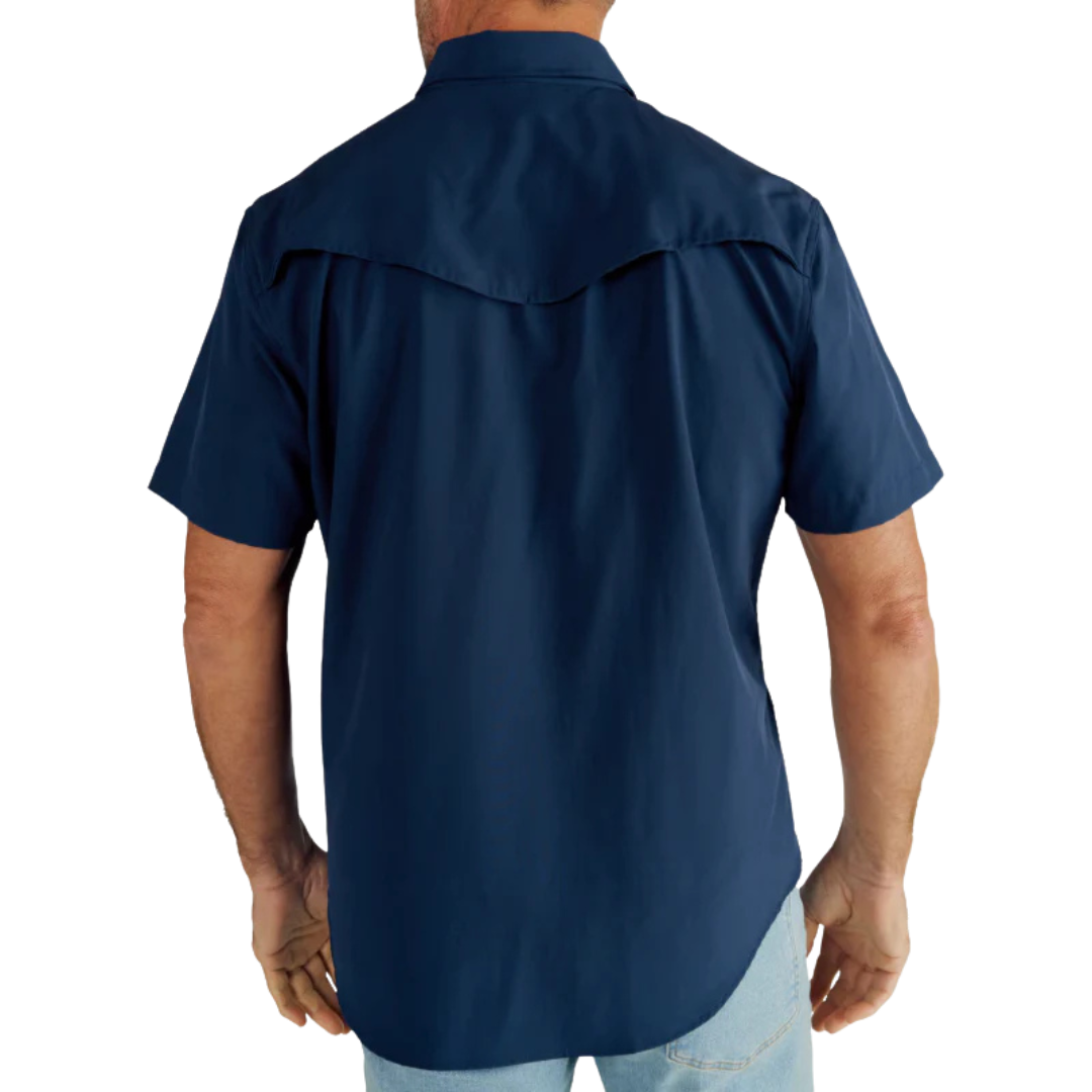 Tecovas Men's Performance Button Down Navy Shirt