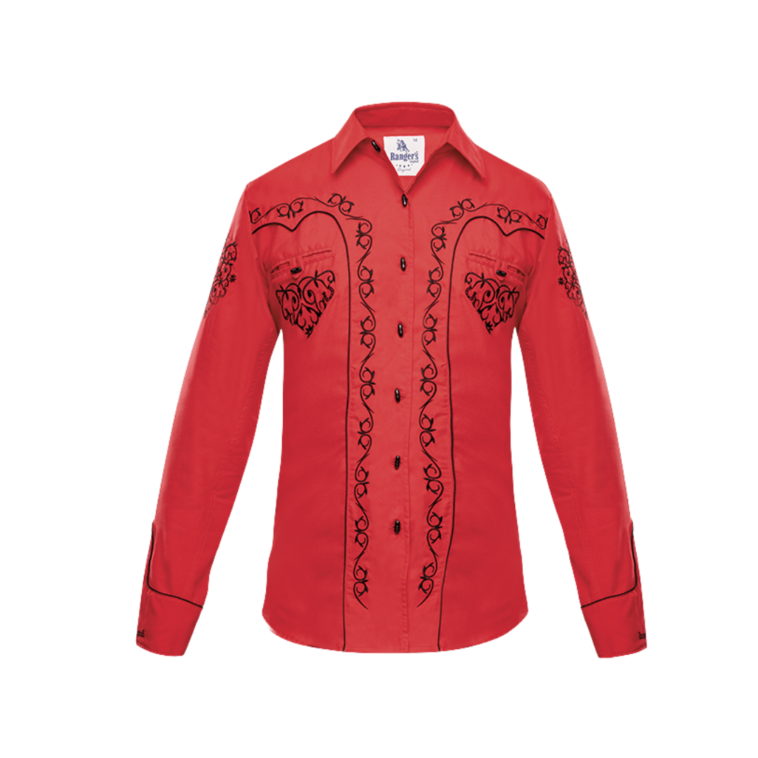 Ranger's Usa Men's Red Charra Vaquera Tarugos Shirt