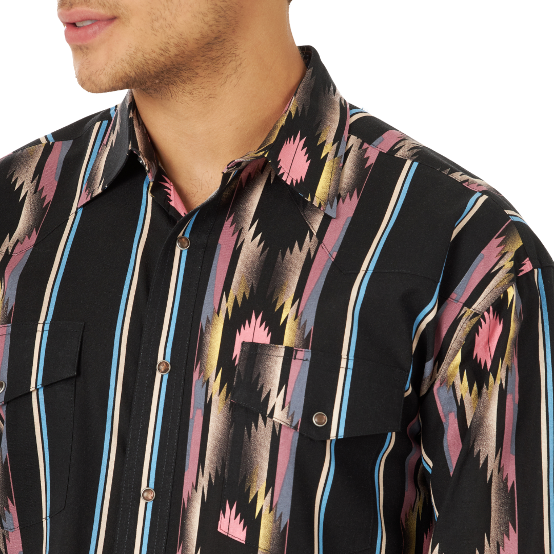 Wrangler Men's Checotah Dress Western Multicolor Shirt