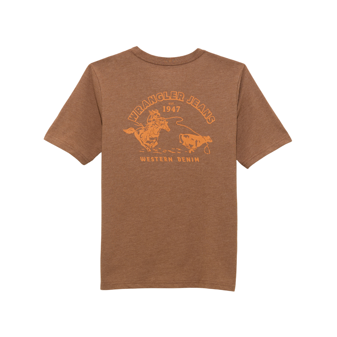 Wrangler Youth Boy's Short Sleeve Cacao Nibs Heather Shirt