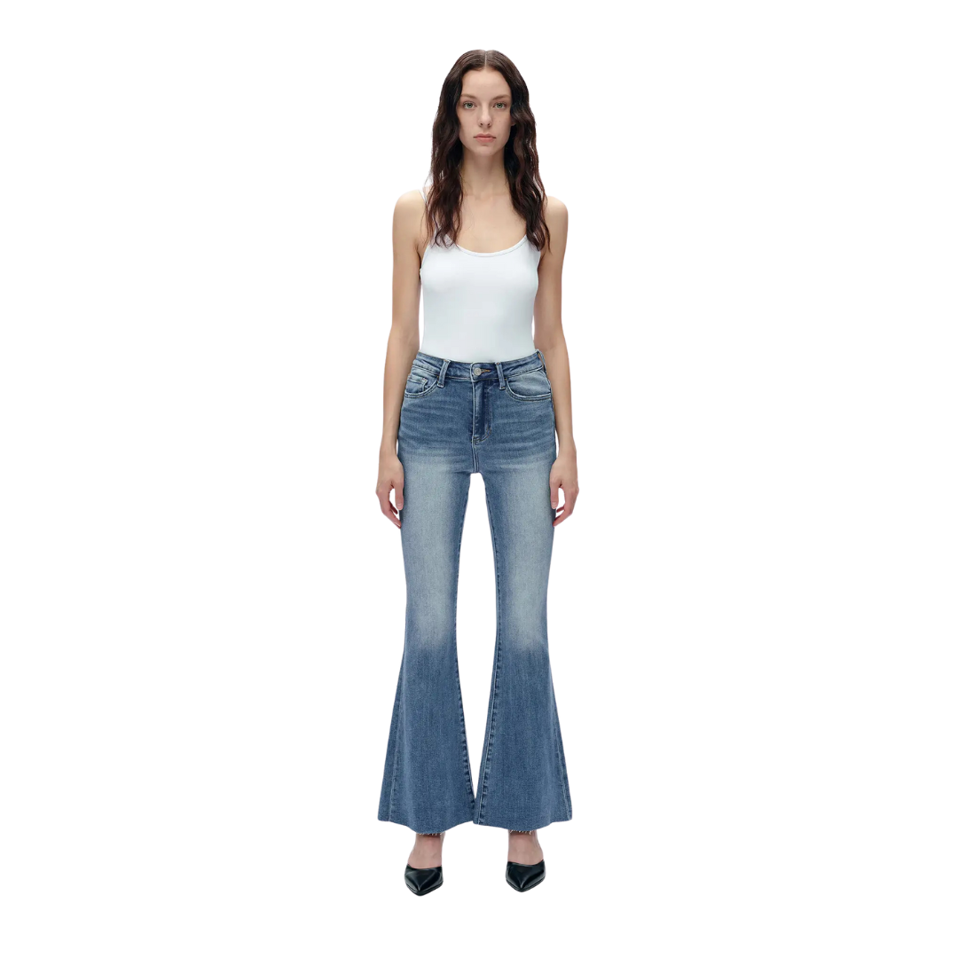 Bayeas Women's High Rise Flare Freefall Jeans
