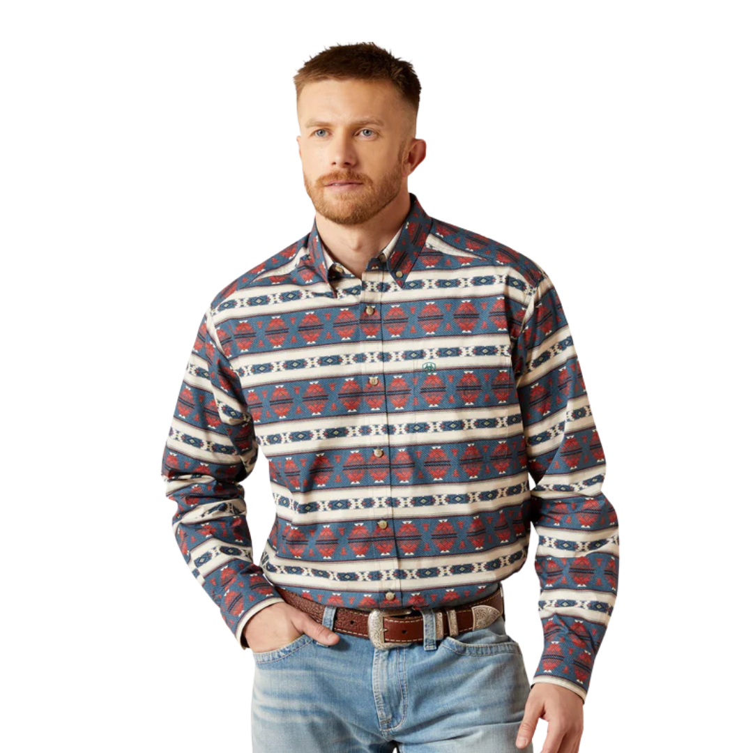 Ariat Men's Wilder Classic Fit Dark Blue Shirt