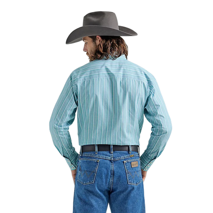 Wrangler Men's Troubadour Teal Blue Shirt