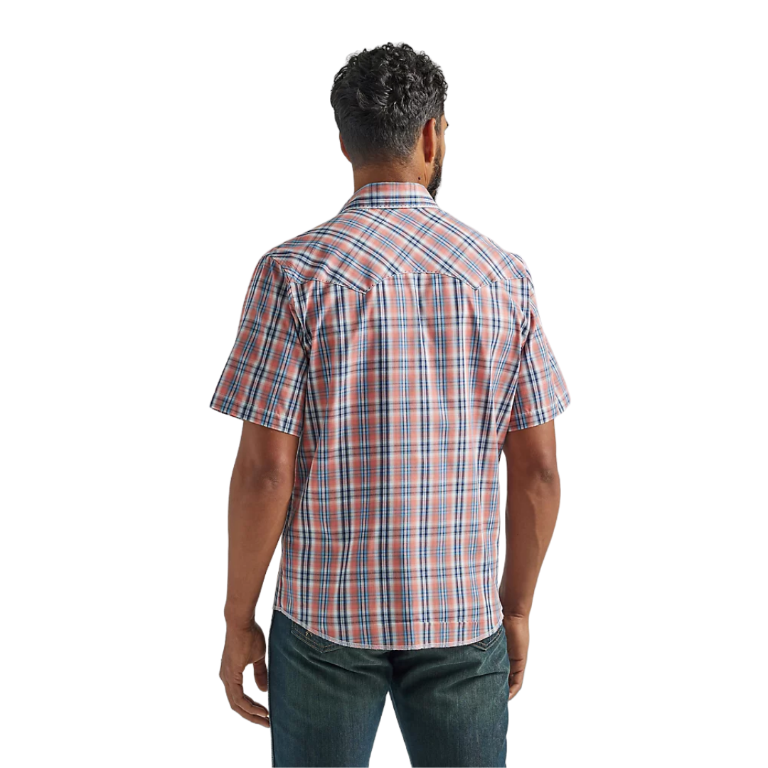 Wrangler Men's Western Plaid Multi Blue Shirt - Big