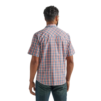 Wrangler Men's Western Plaid Multi Blue Shirt - Big