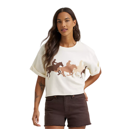 Wrangler Women's Vintage Crew Cream Sweatshirt