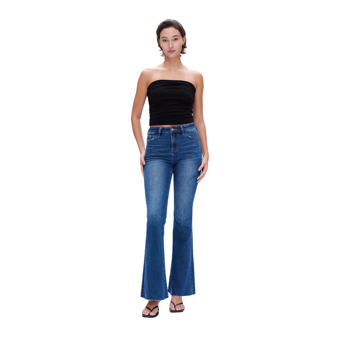Bayeas Women's Butt Flare Denim Midnight Thunder Jeans