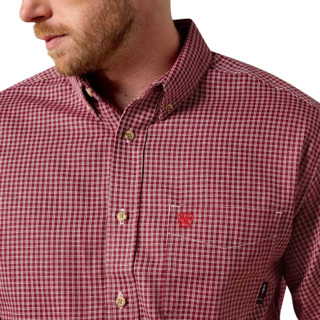 Ariat Men's FR Bell Work Wine Shirt-Big & Tall