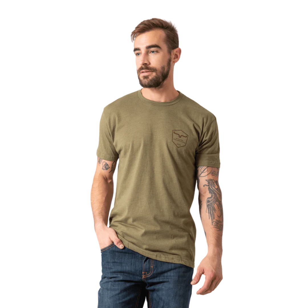 Kimes Ranch Men's Trucker Military Green Shirt